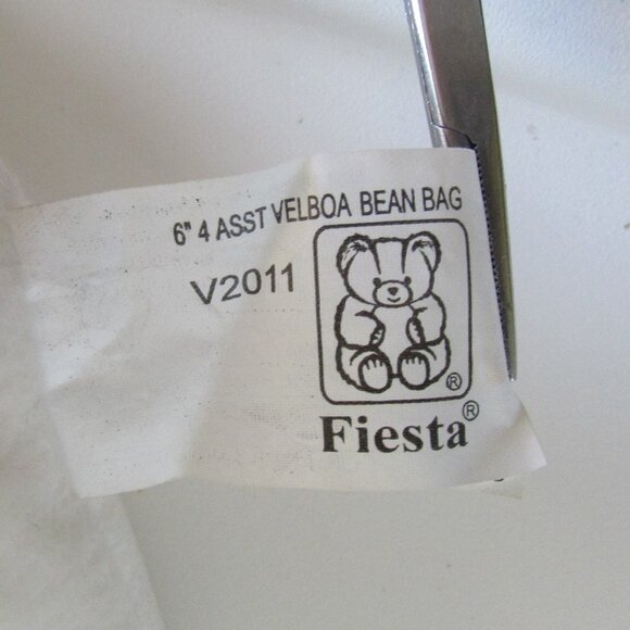 WHITE 6" long POLAR BEAR w Red Heart Satin Ribbon FIESTA beans Stuffed Animals - Picture 10 of 13